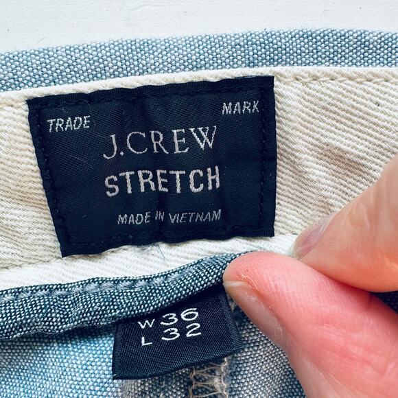 J. Crew Light Blue Chambray 484 Slim Stretch Trouser Pant 36 / 32 - Picture 8 of 15